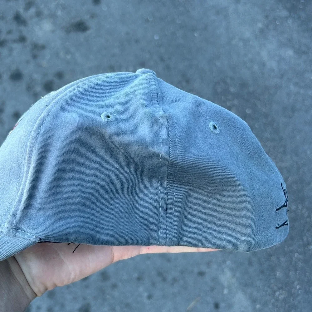 Y2K West Coast Choppers Hat Grey/Red/White Jesse James Biker Hat Embroidered VTG - Picture 3 of 9